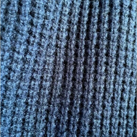 Jenni Kayne XS Waffle Knit CASHMERE Wool Hooded Cardigan Sweater Coat Navy 2 4 - Picture 8 of 8